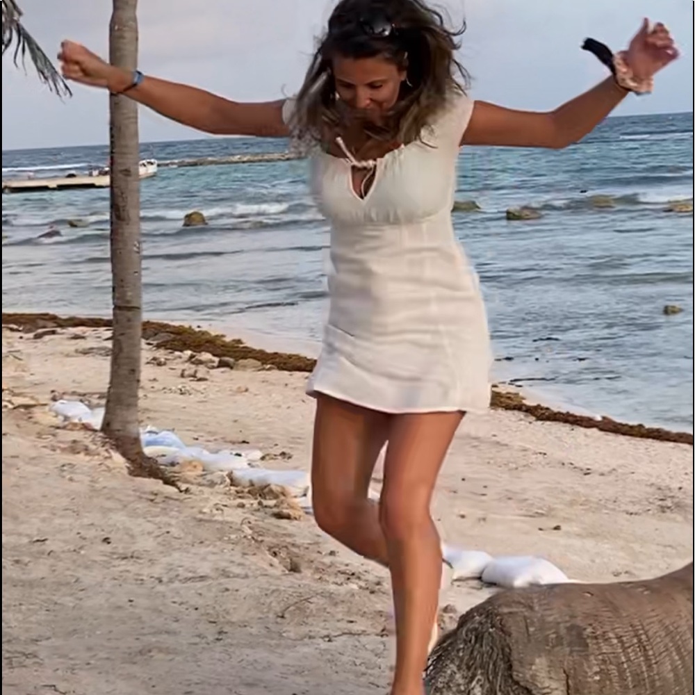 Aeropostale White Linen Blend Dress sz L